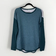 Smartwool Shadow Pine Colorblock Sweater Size Medium Mist Blue / Twilight Marl