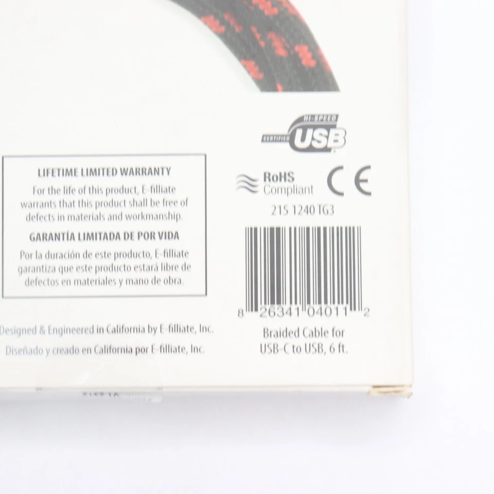 Tech and Go 6 pies Cable trenzado para USB-C a USB-A Foto 2 de 4