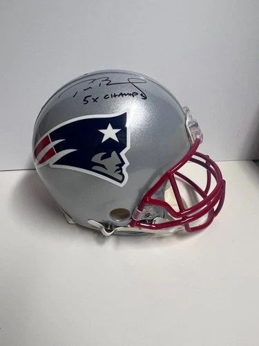Tom Brady New England Patriots Signed Riddell Authentic Helmet w/5x Champs Inscs