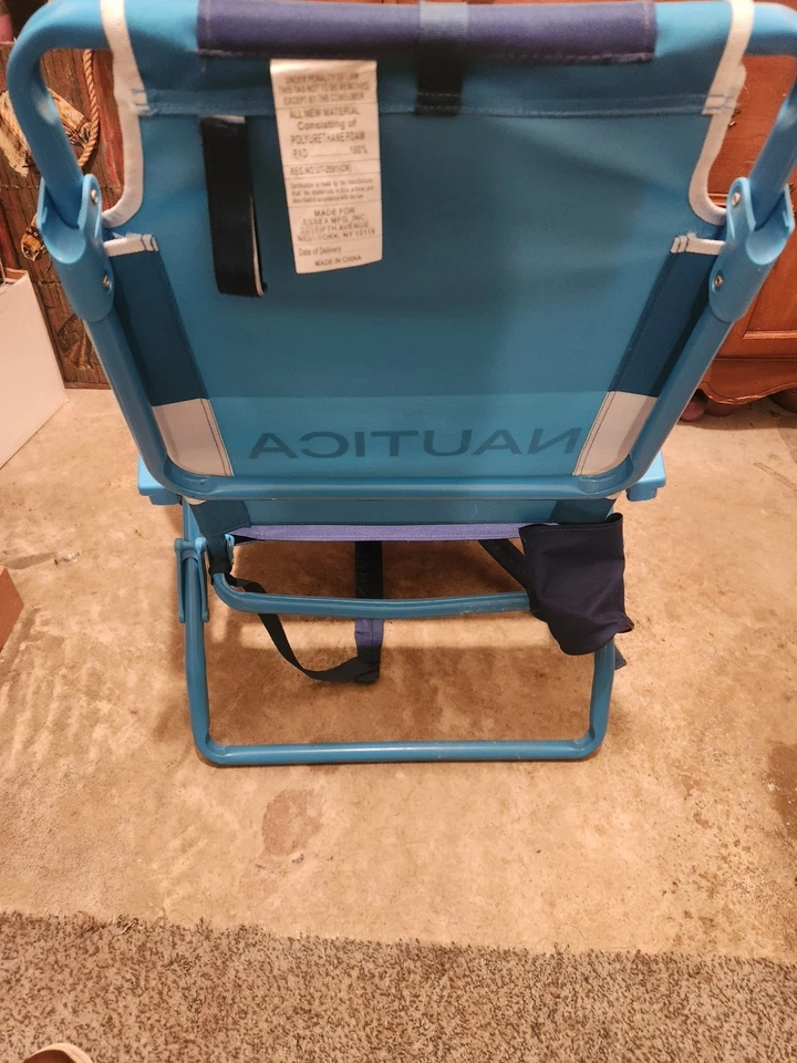 Nautica Foldable Bayside Beach Chairs in Blue Multi Positions - Image 4 of 4