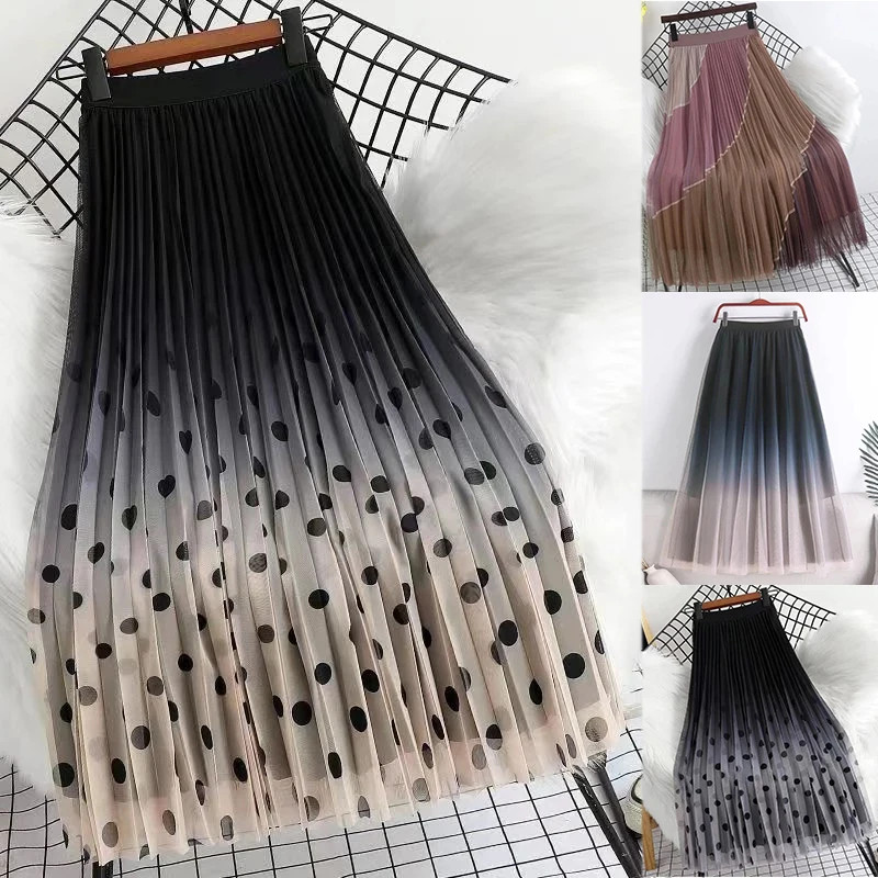 Long Skirt Women Korean Fashion Harajuku Kawaii Y2k Midi Maxi Tulle Skirt Summer