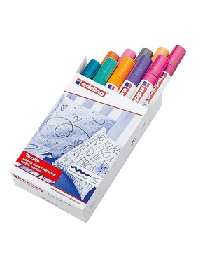 edding 4500 Textilmarker - 10 Farben im Set (Trend) - Rundspitze 2-3 mm - Textil