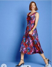 NWT Talbots Women s SATIN COWL-NECK DRESS - WRAPPED FLORAL Size 4 NEW