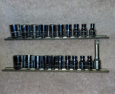 #ad Snap On 1 4 6 Point 28pc SAE Meteic Socket Set $150.00