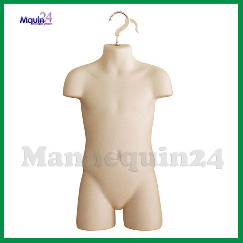 Child Mannequin Torso Flesh Hard Plastic Kids Hanging Body Form Hollow Back