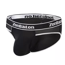 ZONBAILON Men's Underwear Mesh Stitching Bamboo Fiber Breathable Sexy Briefs