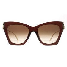 Image of Alexander McQueen Sunglasses AM0375S 002 Brown Gold Brown Gradient
