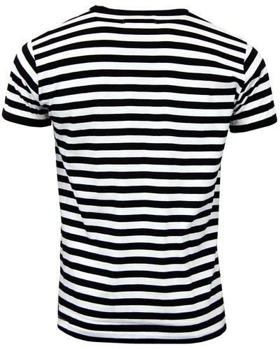 NEW MADCAP MOD RETRO 60s MENS STRIPED T-SHIRT SHORT SLEEVE TEE RETROROCKET MC273 - Picture 3 of 9