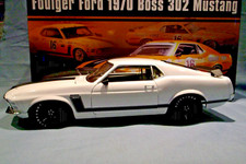 1970 Ford Boss 302 Mustang White Black Stripes 118 Diecast Road Race Car Acme