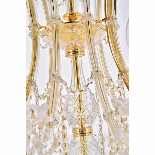 Large Crystal Chandelier Gold Entryway Foyer Dining Room 36 Light Fixture 64 in - Picture 8 of 9