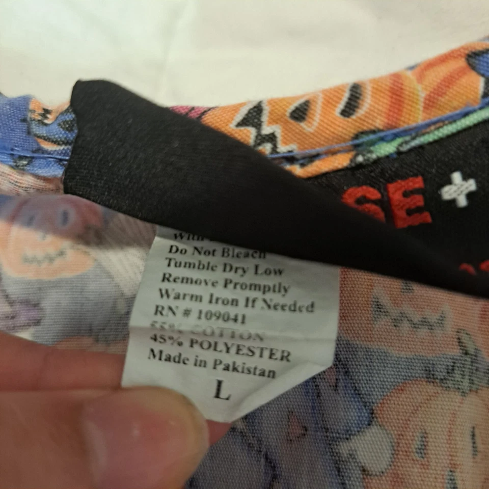 Halloween Gato Brujas Calabazas Melrose By May-Hill Uniformes Exfoliantes Mujer Talla L Foto 4 de 4