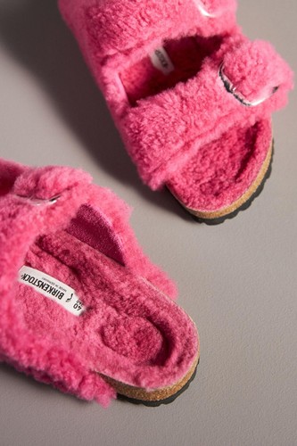 Peluche Birkenstock Arizona Hebilla Grande Anthropologie Imitación Piel de Oveja Rosa 38-41 NUEVO - Imagen 2 de 12