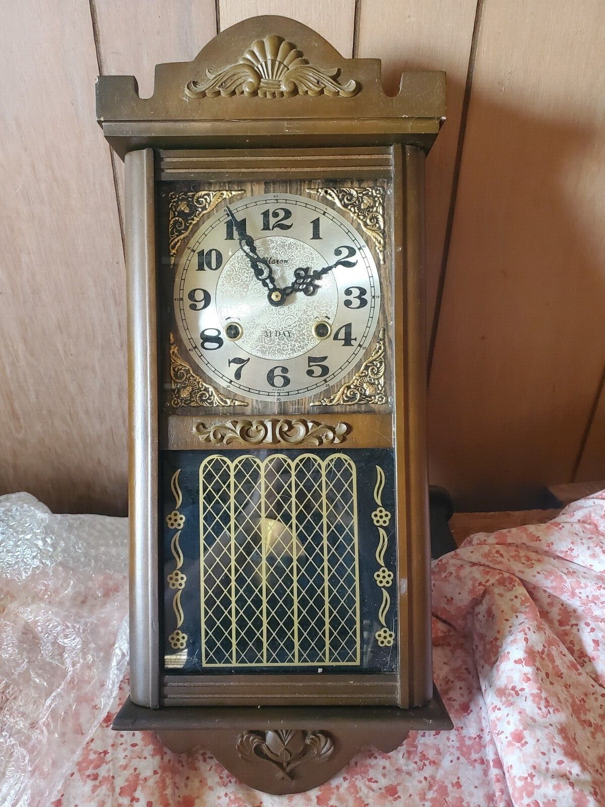 Vintage Alaron 31 Day Wind up Clock Wall Clock eBay