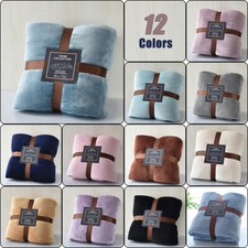New Flannel Throws Sherpa Fleece Blanket Double King Bed Sofa Soft Warm