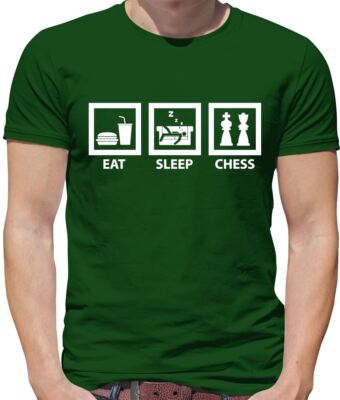 Eat Sleep Schach - Herren T-Shirt - Spieler Spiel Nerd Figuren Brett Liebe