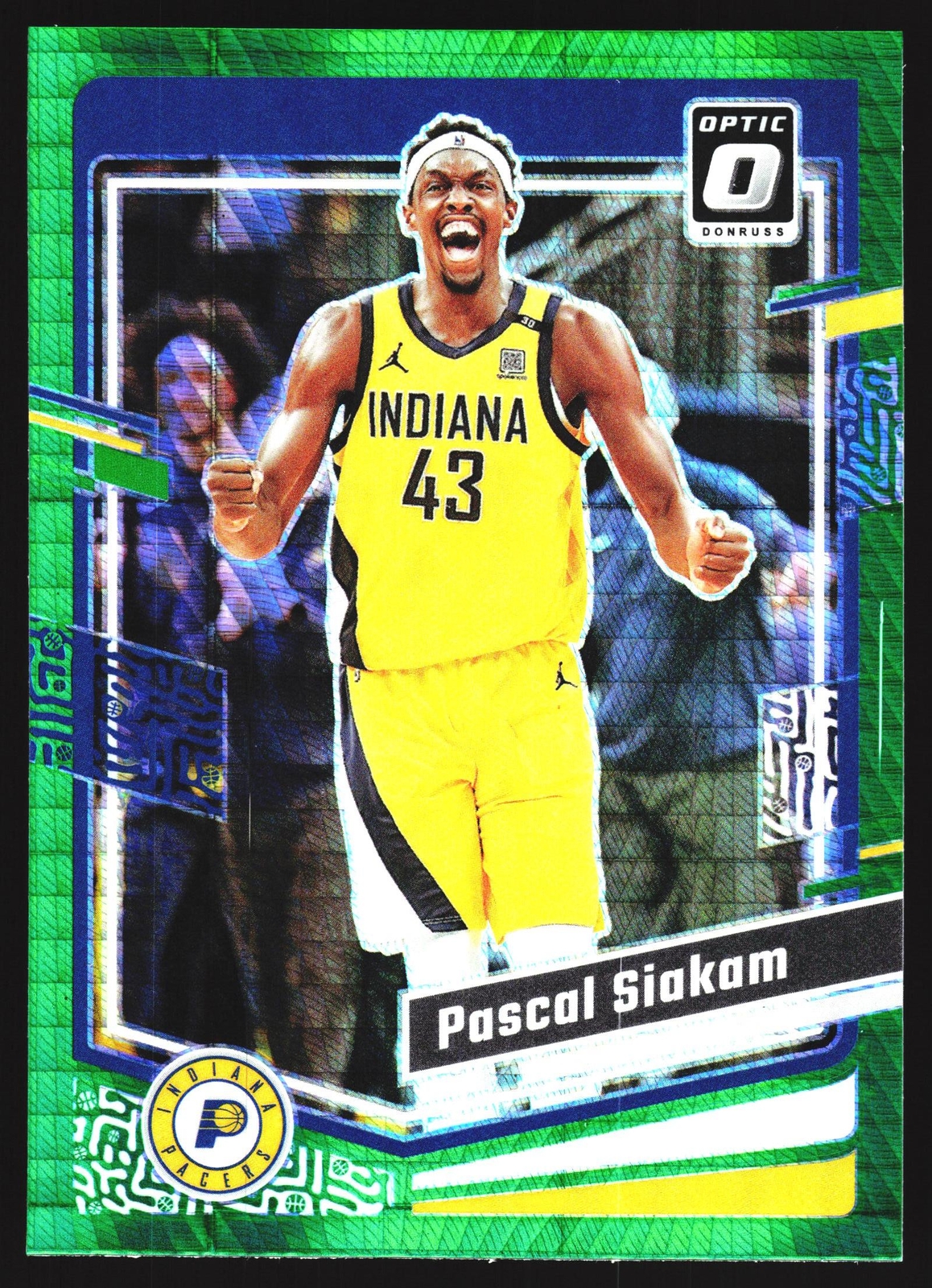 Pascal Siakam 2023-24 Donruss Optic Green Hyper Prizm Indiana Pacers No.101