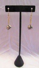 Earrings with Dangling Soccer Ball Looking Beads