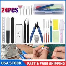24PCS Gundam Modeler Basic Tool Set Craft Kit Car Model Hobby Building Repairing