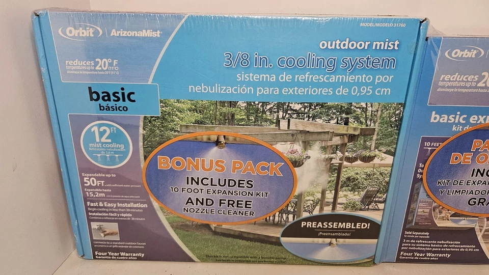 Sistema de enfriamiento por niebla exterior Orbit ArizonaMist de 3/8 pulgadas con bonificación Exp. Pack B3 Foto 2 de 4