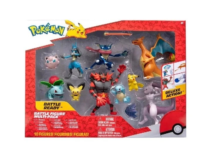 Pokemon Battle Figure Incineroar Mewtwo Lucario Charizard Greninja Set NEW