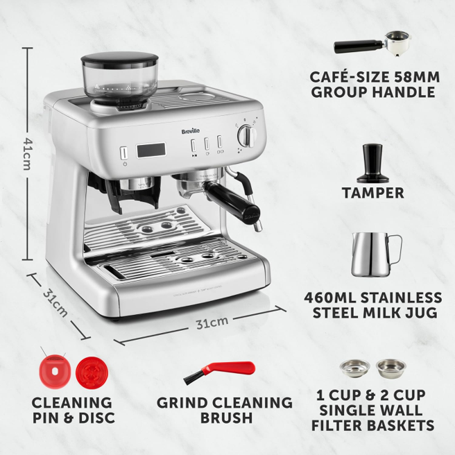 Breville Barista Max, coffee machine with milk frother and grinder eBay