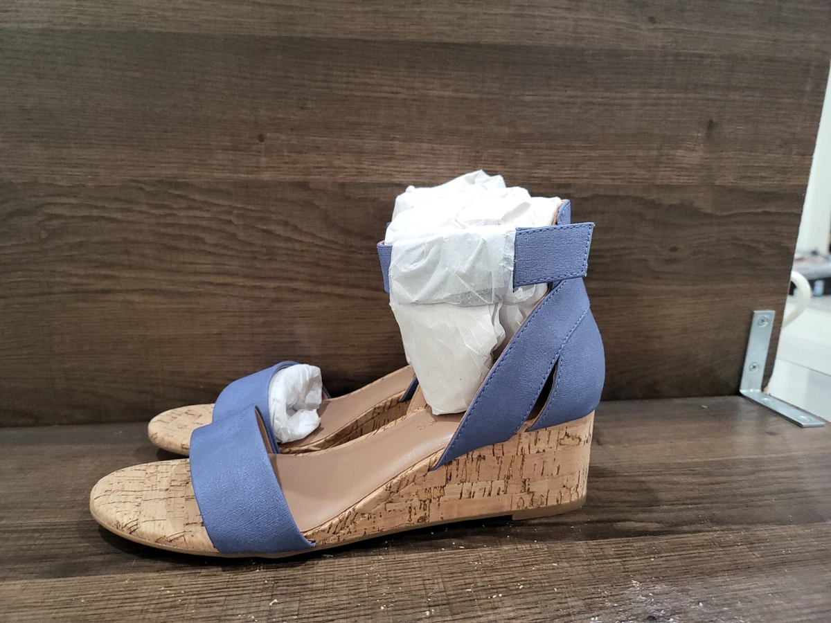 Aerosoles Women s Willowbrook Wedge Sandals Mid Blue 5.5M New eBay