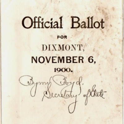 1900 Dixmont ME US Presidential Ballot Vote POTUS McKinley Bryan Roosevelt Debs