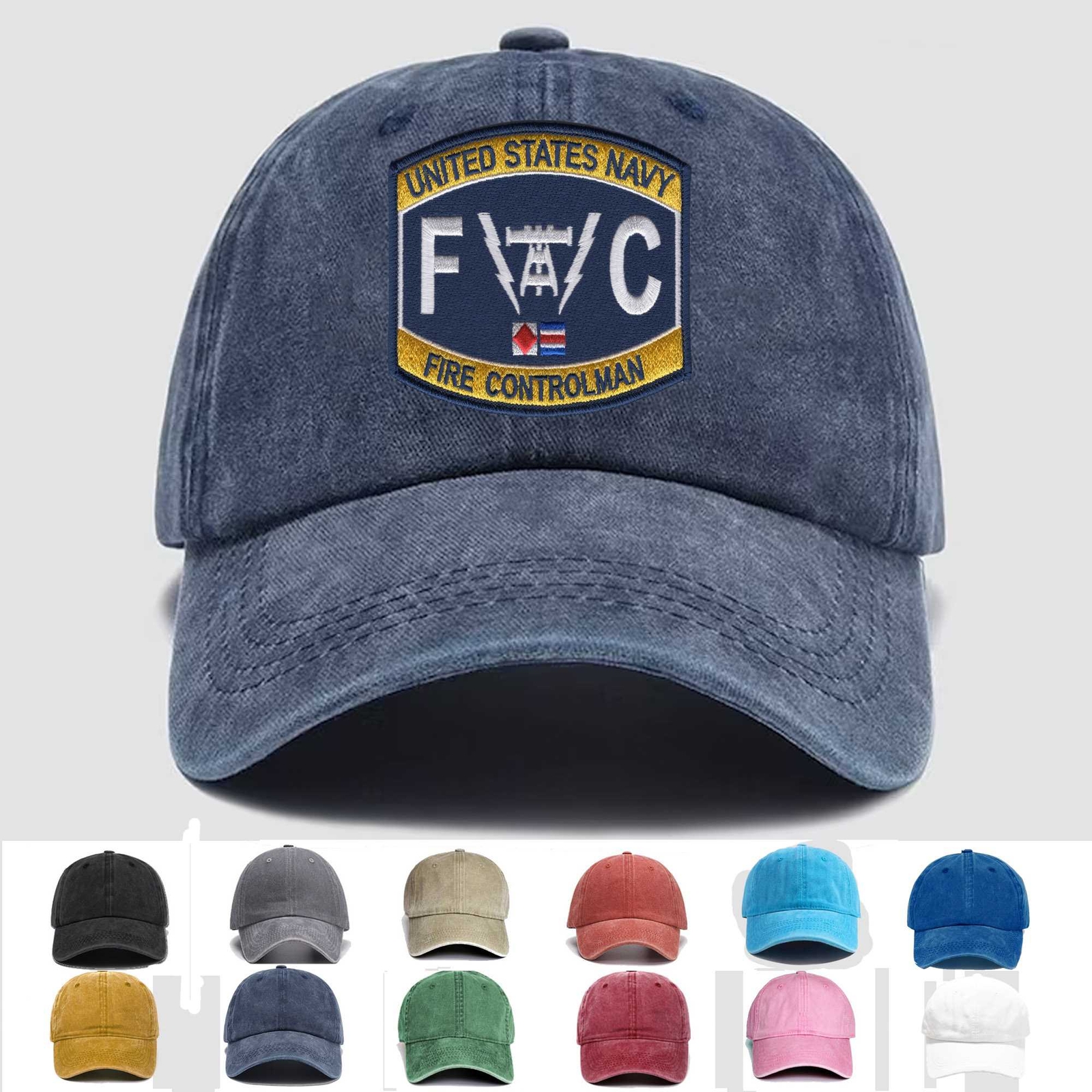 Custom Embroidered Hat FC Deck Rating Fire Controlman, Veteran Cap, Gift Idea
