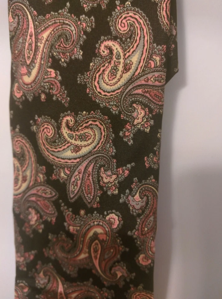 Corbata de cuello de seda con estampado multicolor Envoy para hombre, 3,25 X 58 Foto 4 de 4