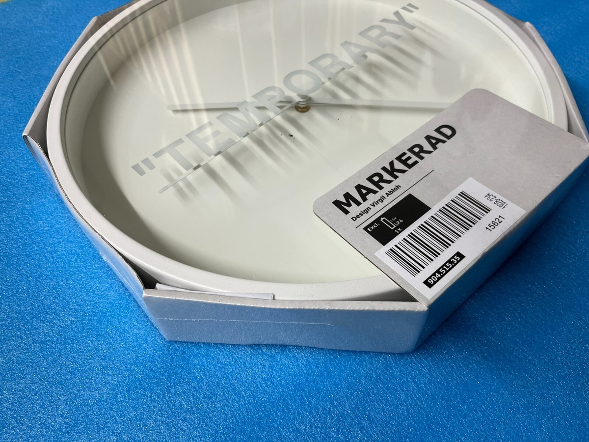 Virgil Abloh X IKEA MARKERAD Temporary Wall clock white from
