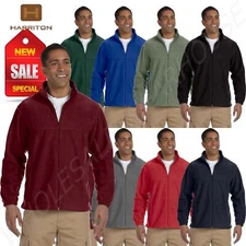 Harriton Jacket Men's 8 oz Full-Zip Fleece Solid S-XL R-M990