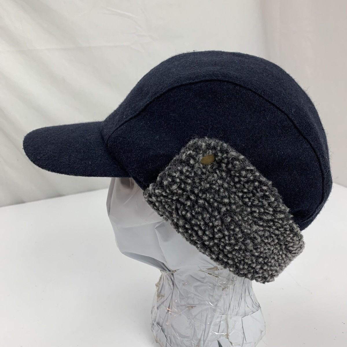 Apt 9 Black Wool Blend Womens Winter Ball Cap Hat Fitted L/XL Ear