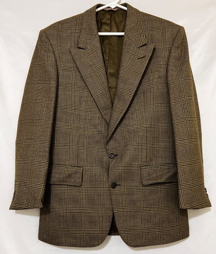 Louis Boston Mens 42R Tweed Plaid Houndstooth 100% Wool English Blazer Jacket - Picture 2 of 14