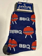 BBQ Grill Theme Juncture One Pair of Socks Men, Unisex Size 6-12