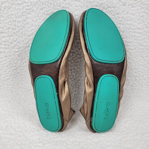 TIEKS by Gavrieli Ballet Flats Womens size 10 Metallic Gold Bronze Leather Shoes - Picture 3 of 12