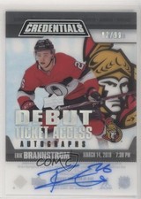 2019-20 Credentials Debut Ticket Access Acetate 82/99 Erik Brannstrom Auto 3vx
