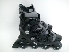 No Fear Adjustable Inline Skates Black Size 5 to 8 PP Boot Chassis