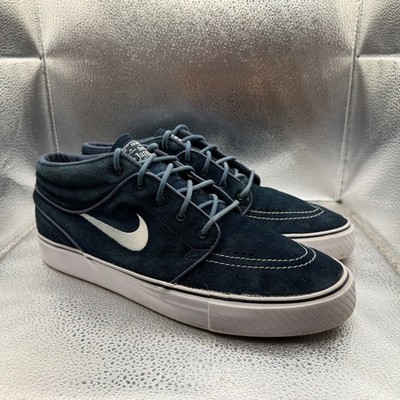 Size 10.5 Nike Zoom Stefan Janoski Mid Blue Mens Athletic Sneakers 443095-400