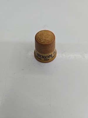 1948 Nixon For Congress Thimble Vintage Plastic ''Put The Needle In The P.A.C.''