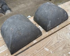 Reclaimed Staffordshire Blue Half  Round Moon Copings End Pieces