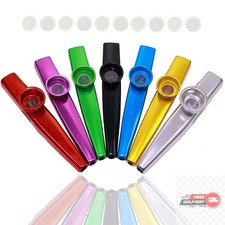 7 Pcs Metal Kazoos with 20Pcs Kazoo Flute Diaphragms Musical Instruments