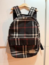 Jack Wills Wool Backpack - Black, Red And White Checked Patterned, Rucksack