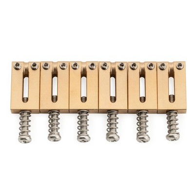 Musiclily Ultra 6Pcs 11.2mm Modern Brass Saddles Set For Vintage Strat ST Guitar