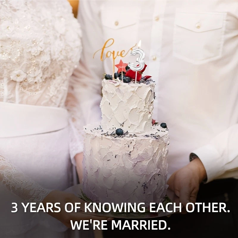 Vela de cumpleaños numérica estilo rayas, vela numérica diseño texturizado estriado Foto 4 de 4