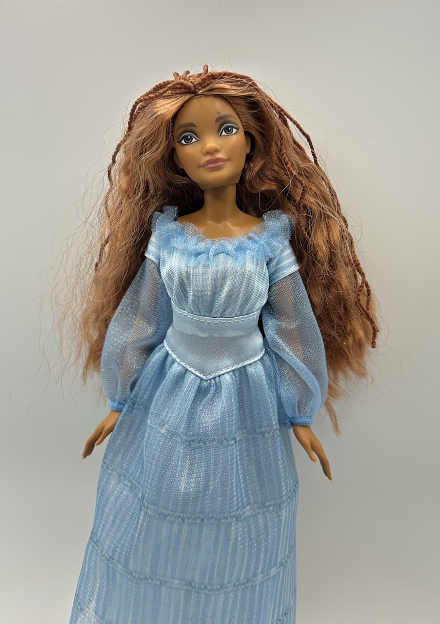 DISNEY THE LITTLE MERMAID LIVE ACTION ARIEL DOLL IN BLUE DRESS~ 10 INCHES