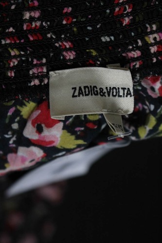 Zadig & Voltaire Girls Smocked Waistband Floral A Line Skirt Black Multi Size 12 - Picture 3 of 7