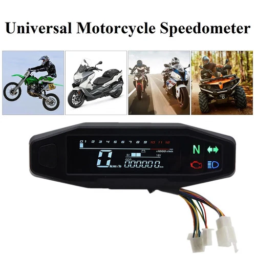 Digital Motorcycle Speedometer Meters With Turn Signal Light Indicator Dashboard