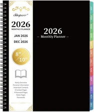 2026 Monthly Planner - JAN. 2026 - DEC. 2026, 2026 Planner with Colorful Tabs, 8