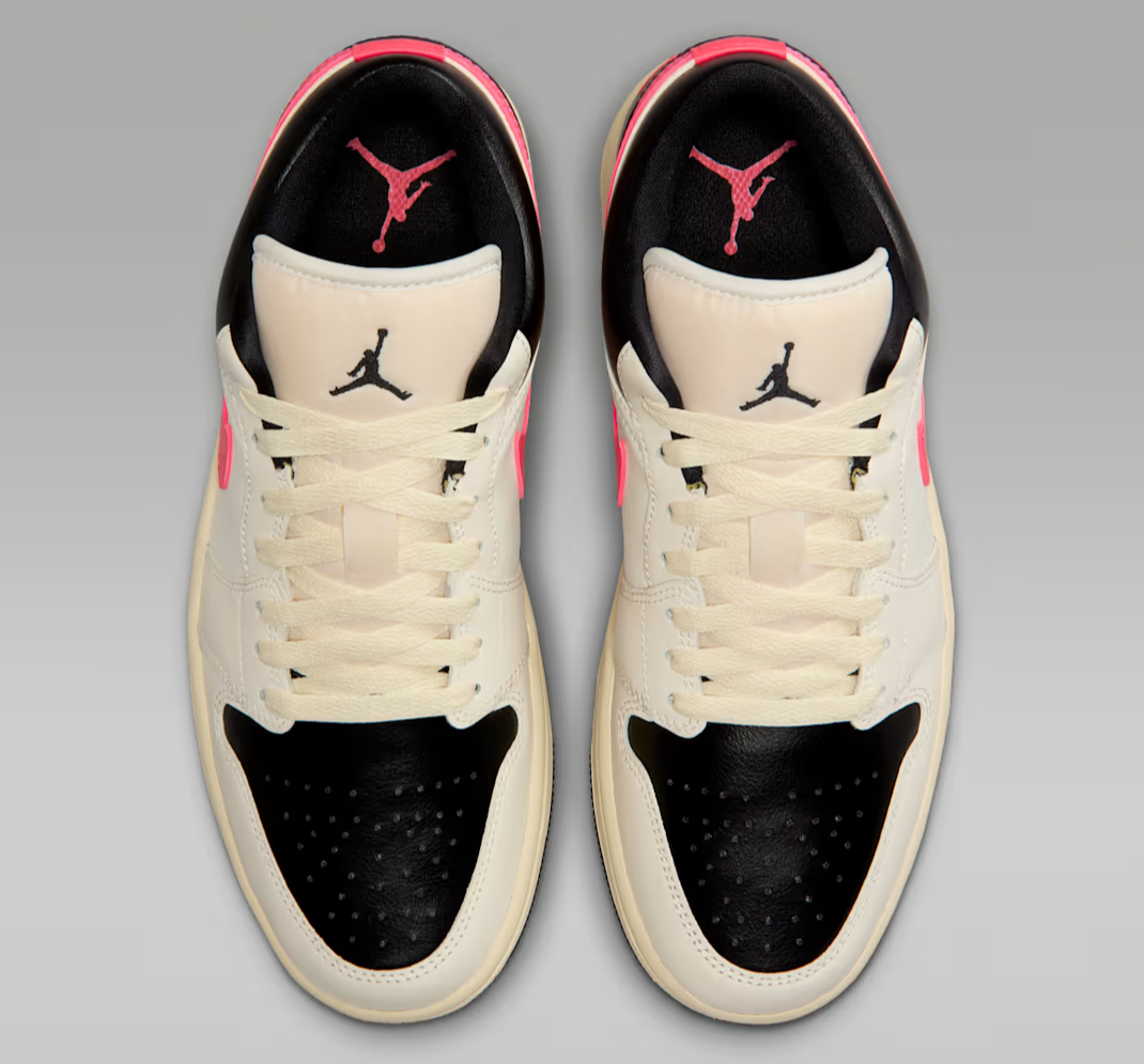 Jordan 1 Low Pale Ivory Black Muslin Racer Pink Women display picture 3