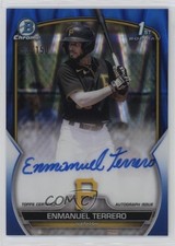 2023 Bowman Chrome Prospect Blue RayWave Refractor Enmanuel Terrero Auto 1a39